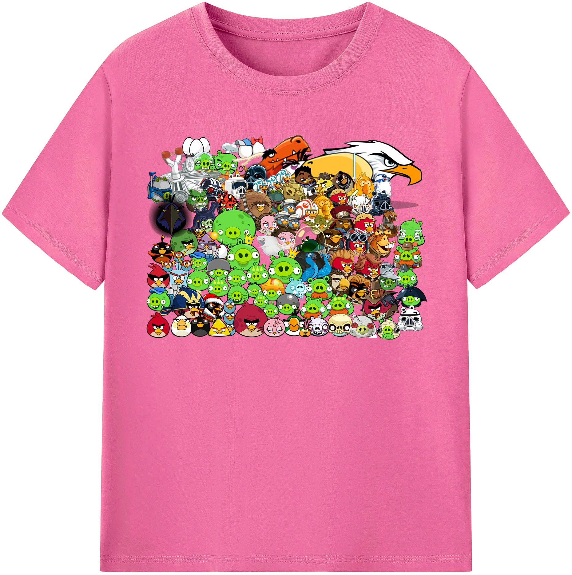 （画像用） Angry Birds アングリーバード レディースカジュアルプリントTシャツ（綿100％）